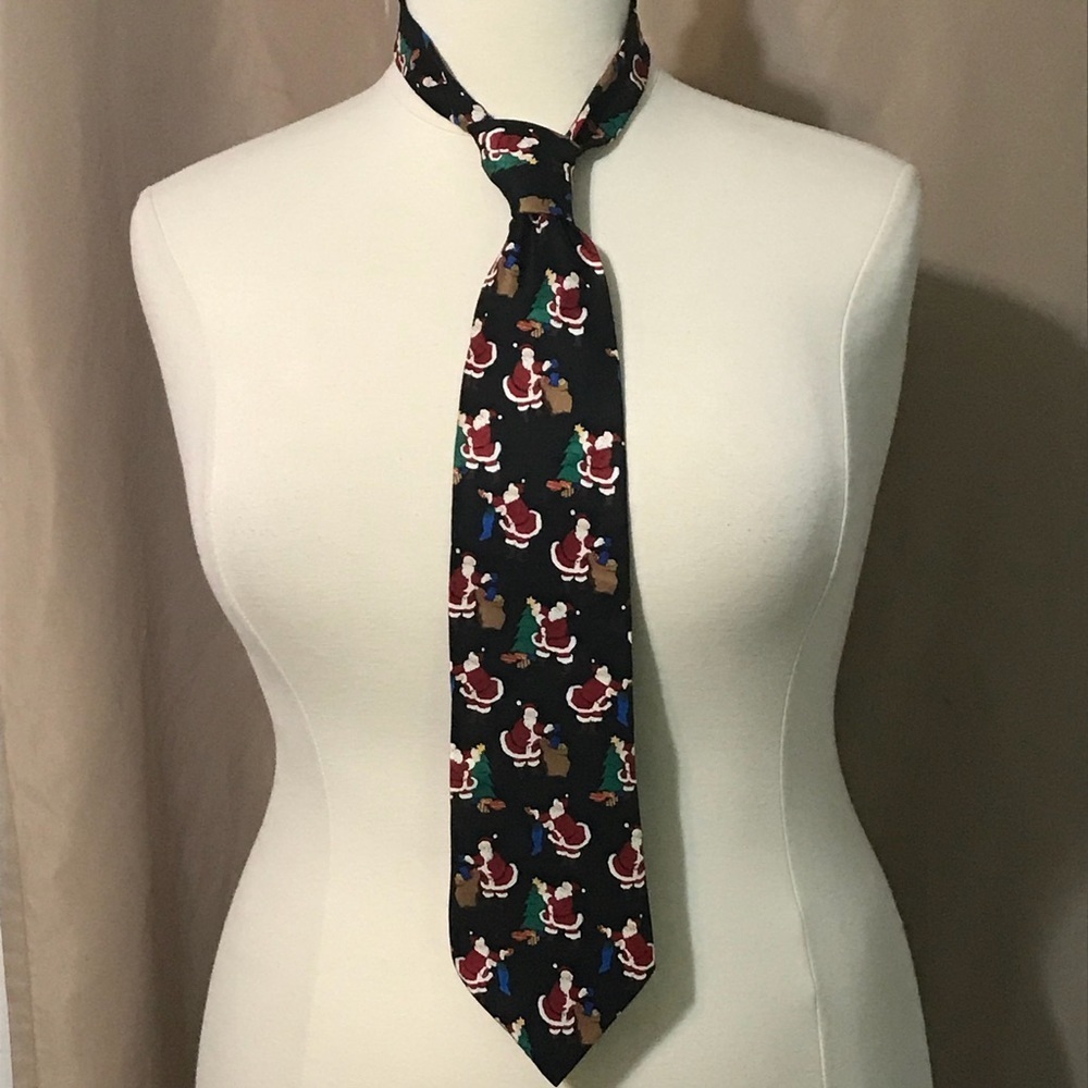 Santa themed Christmas silk tie by Noel